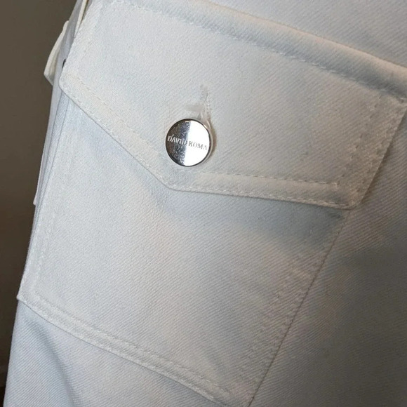 David Koma Ostrich Feather Oversized Denim Jacket Dress Bridal bachelorette - Picture 8 of 16